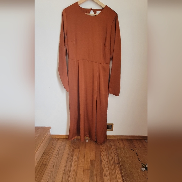 Brown Satin Wilfred Dress - Picture 2 of 5